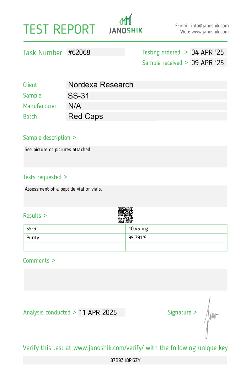 SS-31 10mg – Research Peptide (Canada) - Image 2
