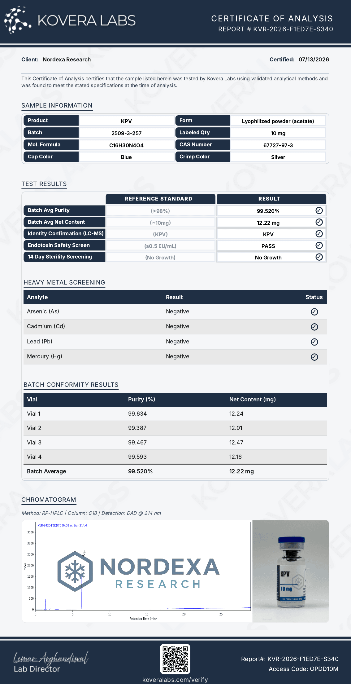 KPV 10mg Canada – Research Use Only - Image 3