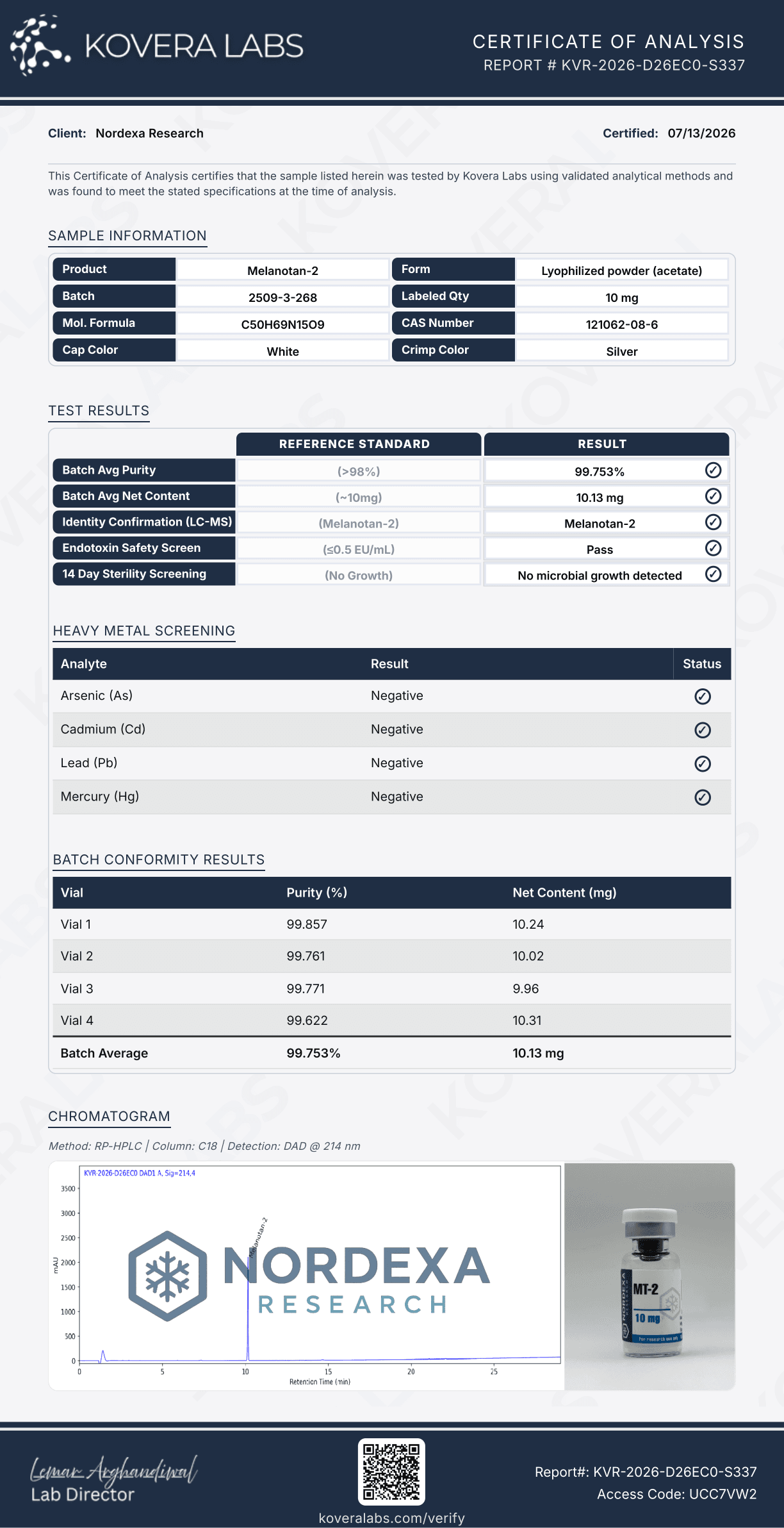 Melanotan II Canada (10mg) – Research Use Only - Image 3